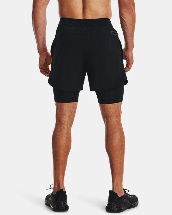 Men's UA Peak Woven 2-in-1 Shorts, Black, pdpMainDesktop image number 1